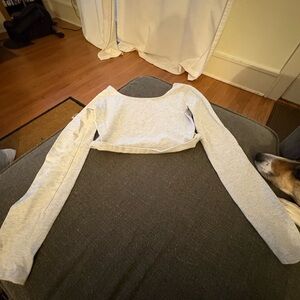 Brandy Melville gray long sleeve crop